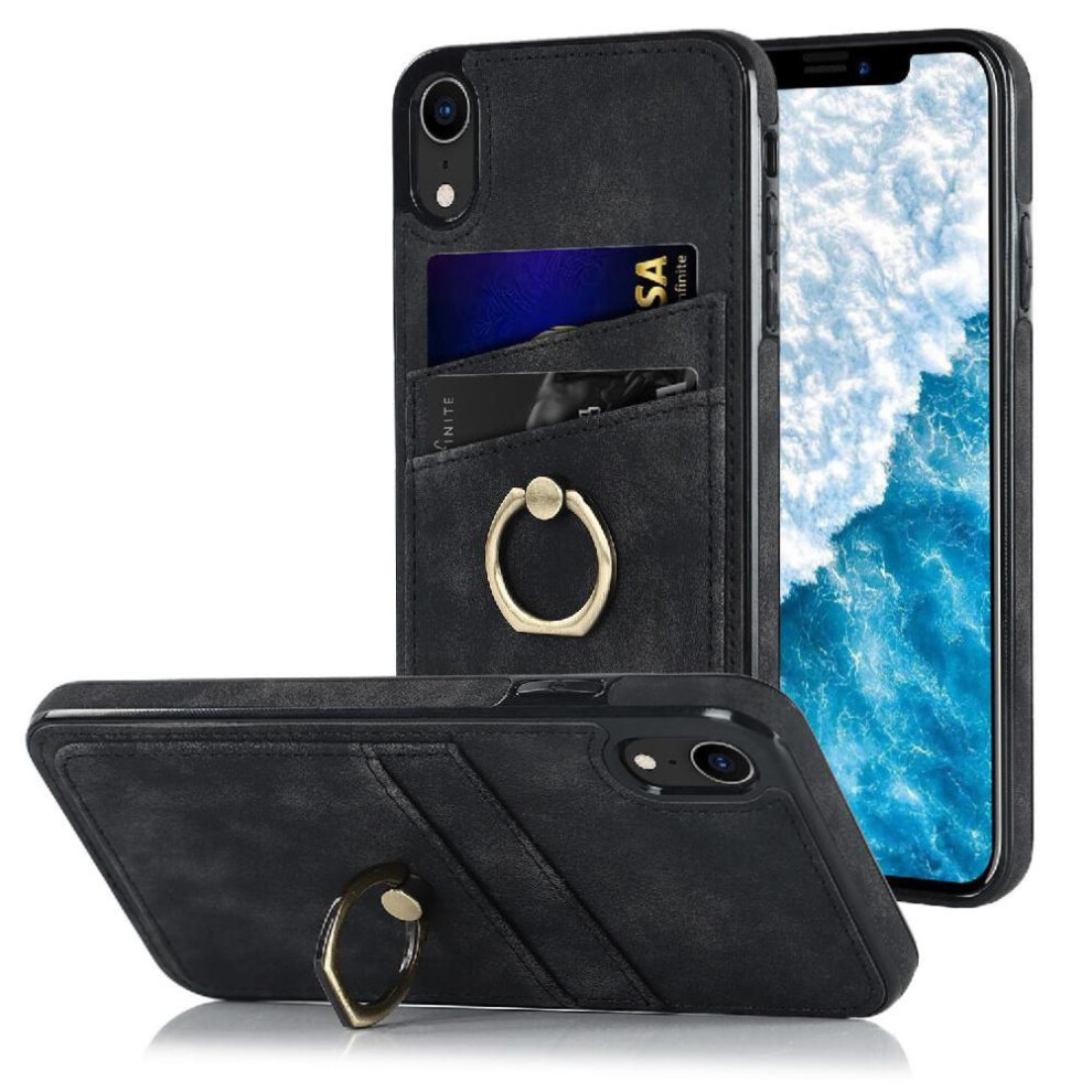 (Black) Case For Iphone Xr Lightweight Card Slot Ring Gift Black 764549406517