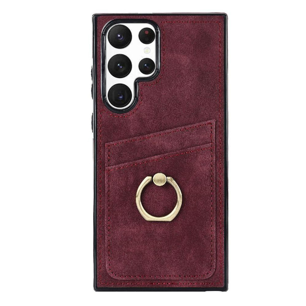 (Red) Case For Samsung Galaxy S23 Ultra Card Slot Gift Lightweight Ring Red 764549407620
