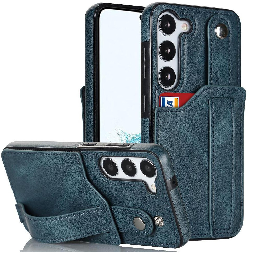 (Blue) Case For Samsung Galaxy S23 Plus Lightweight Wristband Rfid Blocking Card Slot Blue 764549408474