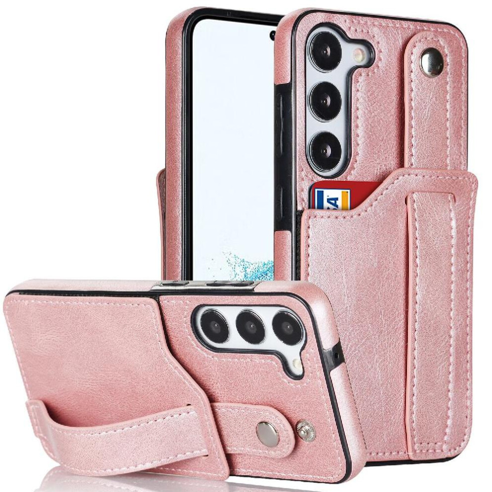 (Pink) Case For Samsung Galaxy S23 Rfid Blocking Card Slot Wristband Lightweight Pink 764549408535