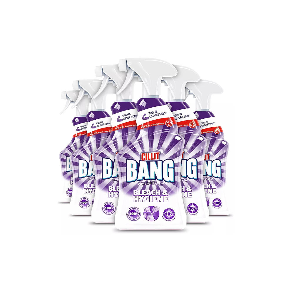 Cillit Bang Power Cleaner Bleach & Hygiene Spray 6 x 750ml