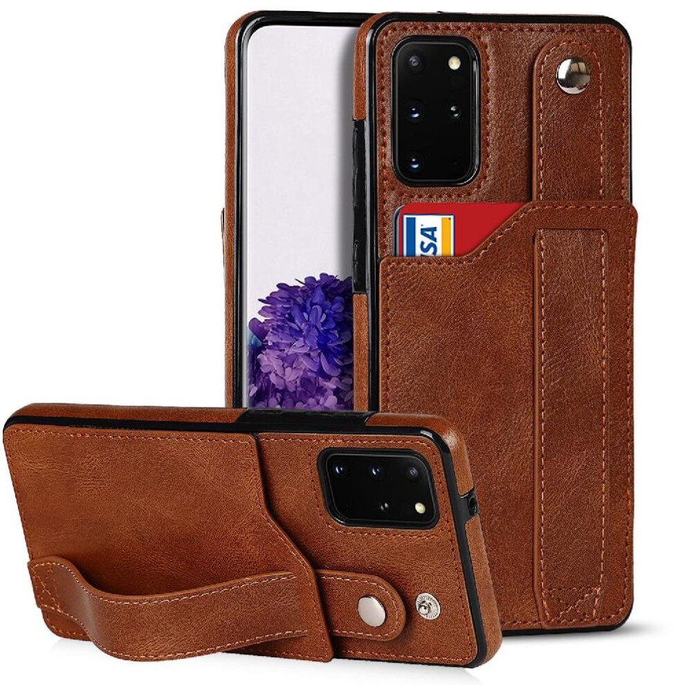 (Brown) Case For Samsung Galaxy S20 Plus Rfid Blocking Wristband Lightweight Card Slot Brown 764549409198