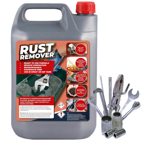 2 x 5L Rust Remover Solution Removes Rust Back To Bare Metal 2