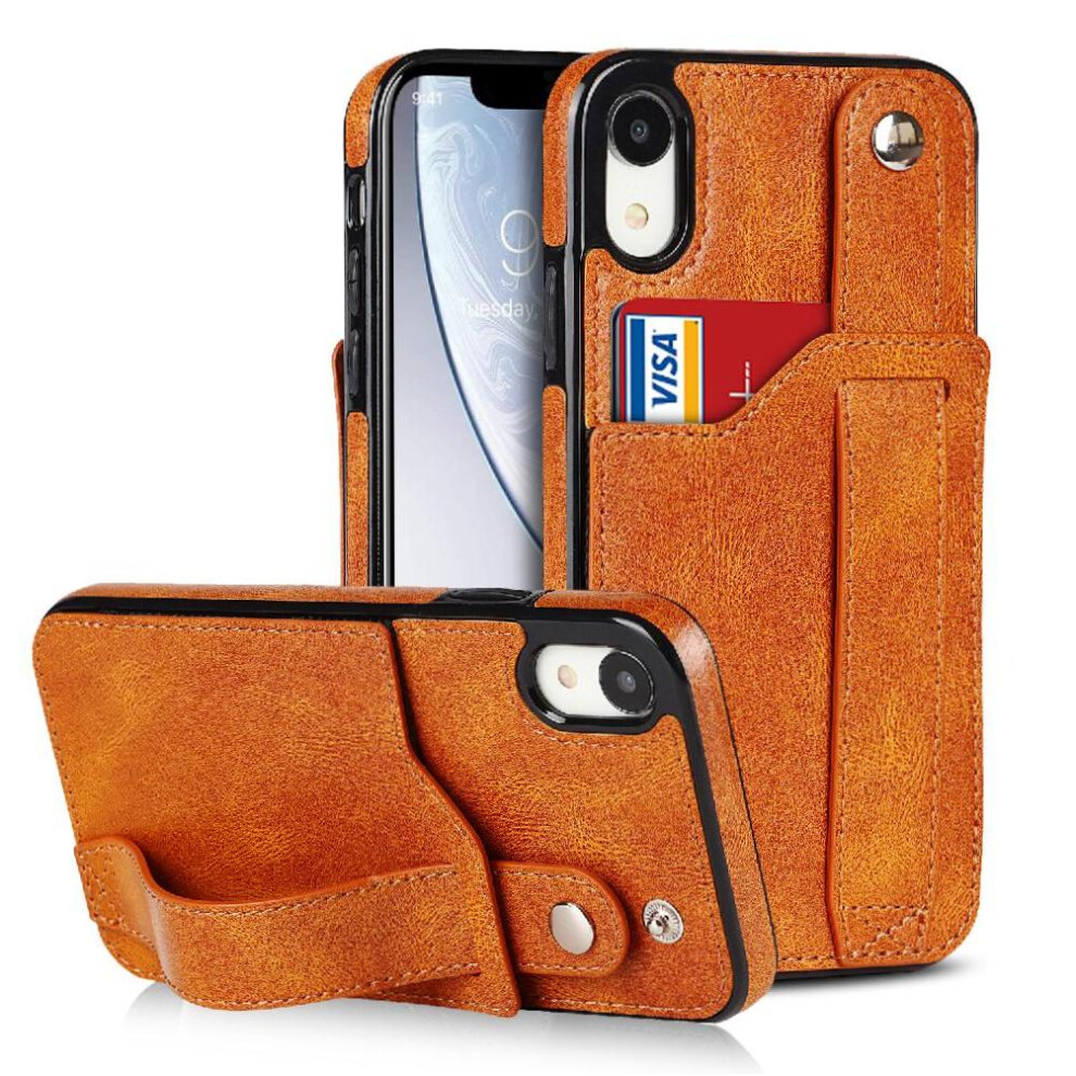 (Yellow) Case For Iphone Xr Lightweight Card Slot Rfid Blocking Wristband Yellow 764549410347