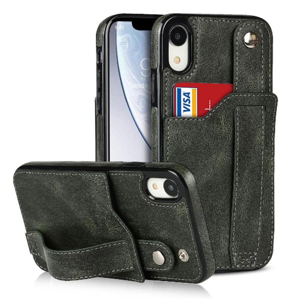 (Green) Case For Iphone Xr Lightweight Card Slot Rfid Blocking Wristband Green 764549410378