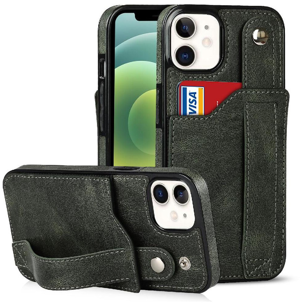 (Green) Case For Iphone 12 Lightweight Wristband Rfid Blocking Card Slot Green 764549411917