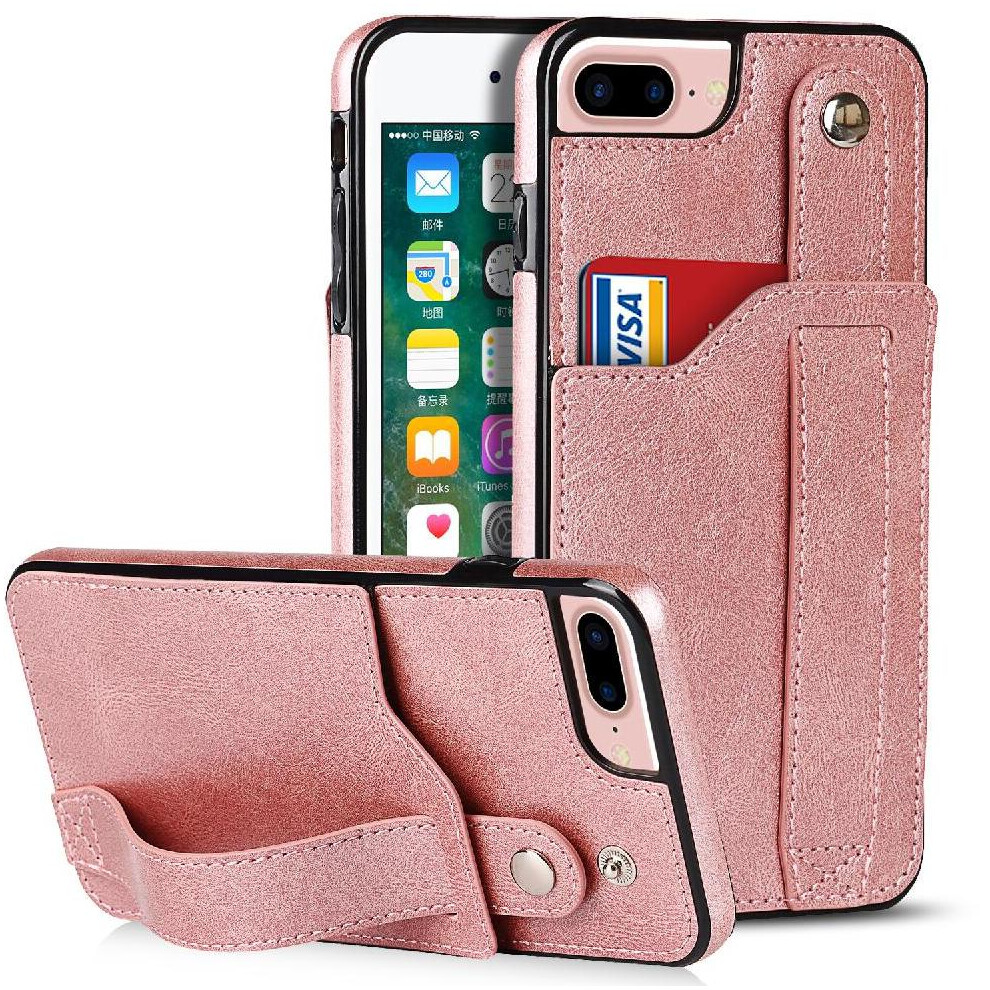 (Pink) Case For Iphone 7 Plus/8 Plus Rfid Blocking Card Slot Lightweight Wristband Pink 764549412174