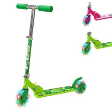EVO Childrens Light Up Inline Scooter | Kids Push 2 Wheeled Scooter With Adjustable Handle Height | Easy Foldable Kids' Scooter For Boys And Girls|