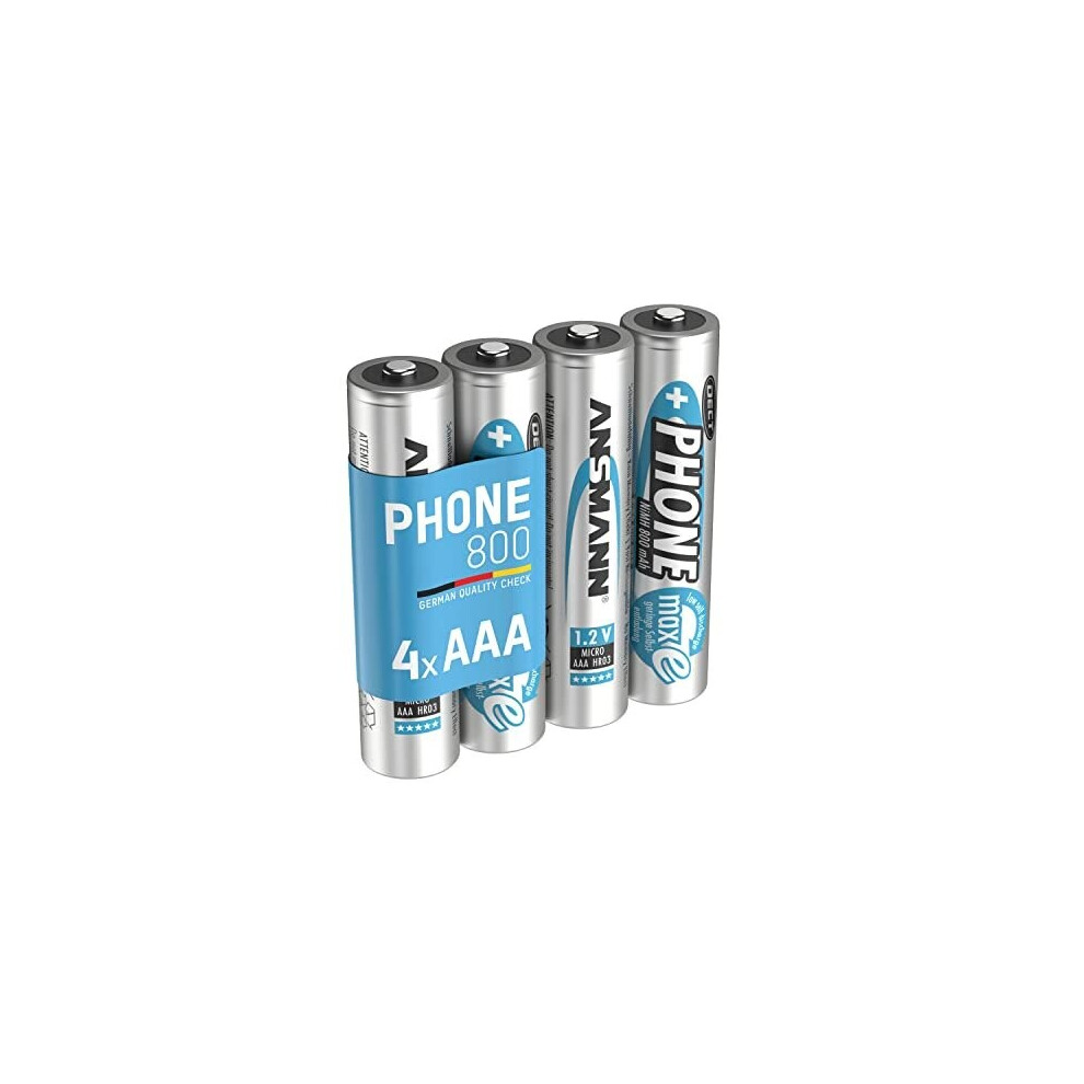 AAA DECT Phone Batteries Pack of 4 Rechargeable 800 mAh NiMH High Capacity AAA Type Size Battery For DECT Cordless Portable Phones