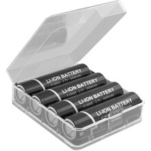 3.7V Wiederaufladbare Flat-Top-Batterie, 20A 3400mAh High-Drain Li-Ion Batterien mit USB-Ladegerät für Taschenlampe, Scheinwerfer,...