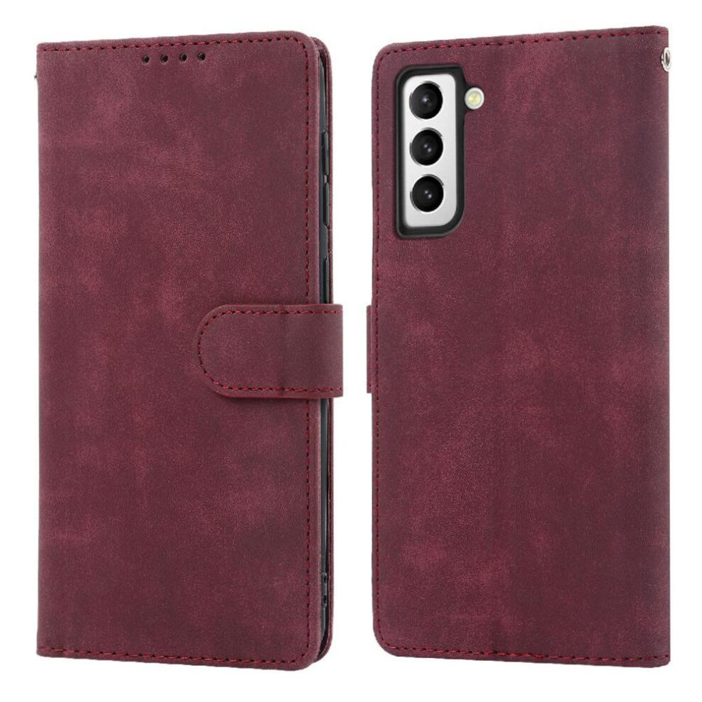 (Red) Flip Case For Samsung Galaxy S24 Flip Premium Shockproof Wallet Red 764549412372