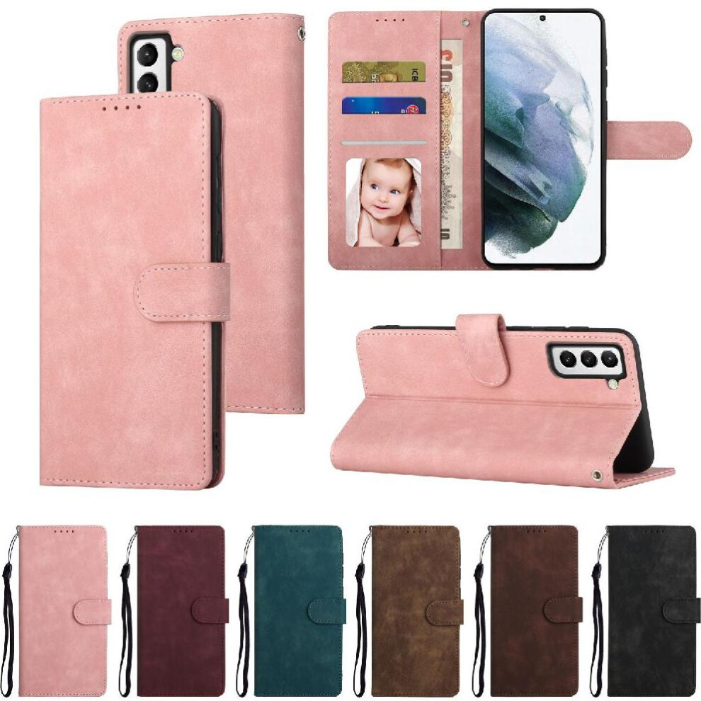 (Pink) Flip Case For Samsung Galaxy S24 Flip Premium Shockproof Wallet Pink 764549412365