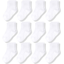 cozyWay Non Slip Toddler Socken 12 Paare mit Griff für Jungen Mädchen Baby Kleinkinder Kinder Anti-Rutsch-Baumwolle Crew Socken 0-6 Monate