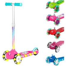 Light-Up Move 'N' Groove Childrens Scooter | 3 Wheeled Tri Scooter | Tilt To Turn Toddler Scooter With Light Up Wheels | Kids Push Scooter | Aged 2+