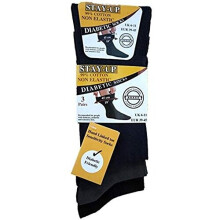 12 paar heren Stay-Up Non Elastic Loose Top Diabetic Cotton Blend Ribbed Socks UK schoenmaat 6-11