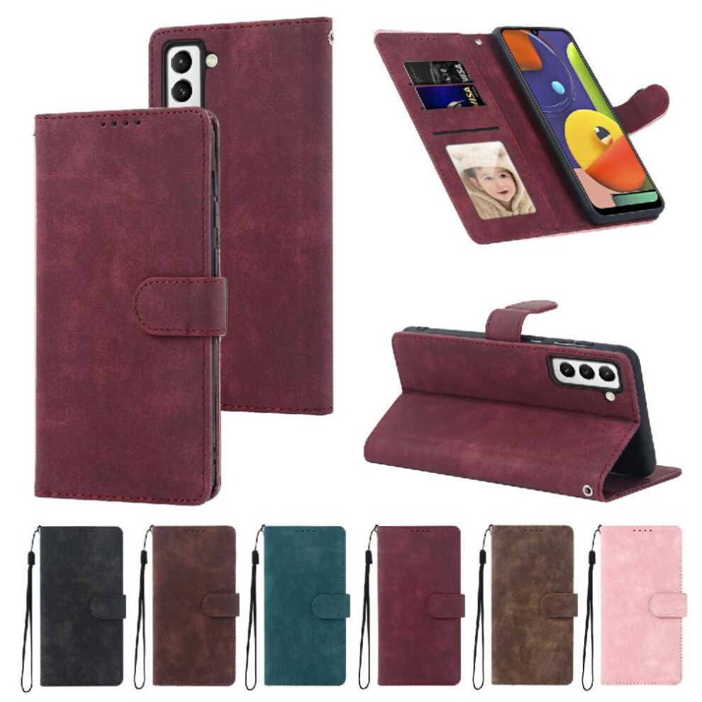 (Red) Flip Case For Samsung Galaxy S22 Plus Shockproof Premium Wallet Flip Red 764549412679