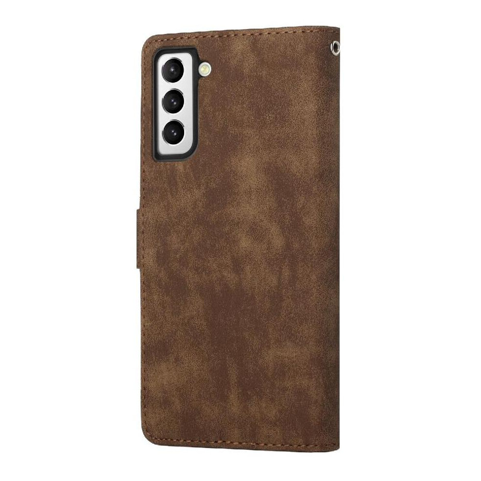 (Brown) Flip Case For Samsung Galaxy S22 Premium Flip Wallet Shockproof Brown 764549412761