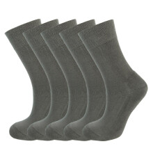 Bambus Socken - (5 x Graue Packung) -Polstersohle -antibakteriell Bambus 4-7