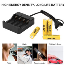 4x 18650 3.7V 9800mAh Li-ion oplaadbare batterij + EU slimme lader indicator