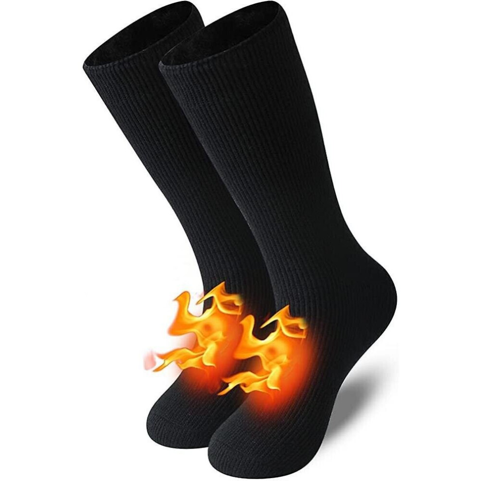 Chaussettes Thermiques Chaudes, unisex Bottes d'Hiver Doublées de Fourrure, Epaisses Chaussettes Chauffantes Isolées