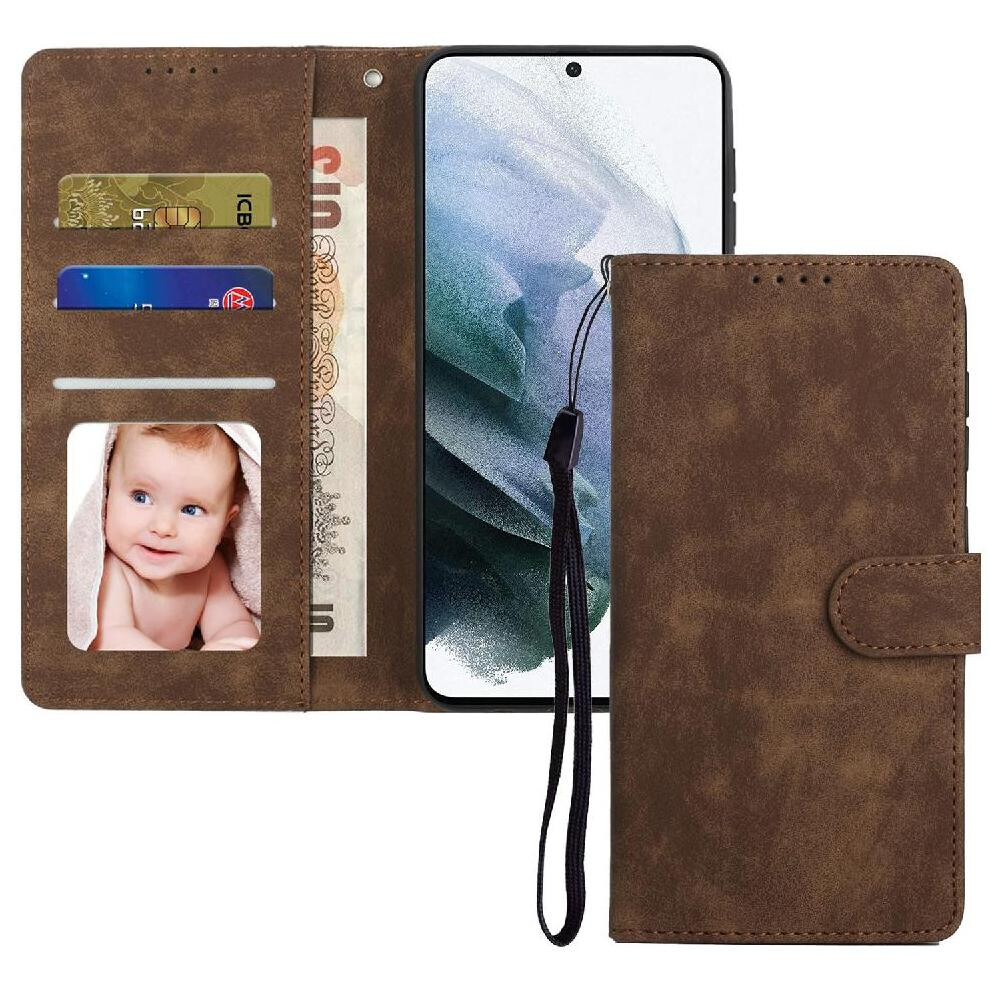 (Brown) Flip Case For Samsung Galaxy S21 Plus Flip Shockproof Premium Wallet Brown 764549412884