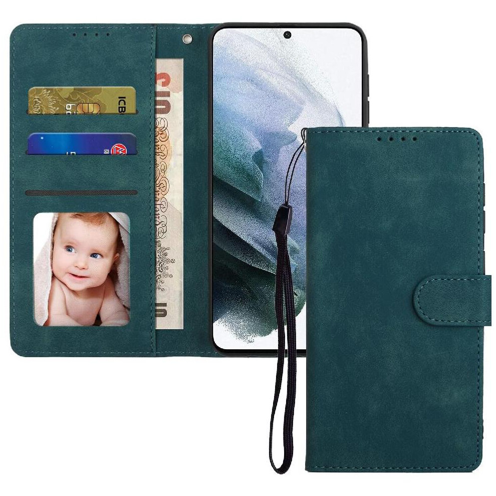 (Green) Flip Case For Samsung Galaxy S21 Fe Premium Shockproof Flip Wallet Green 764549412921