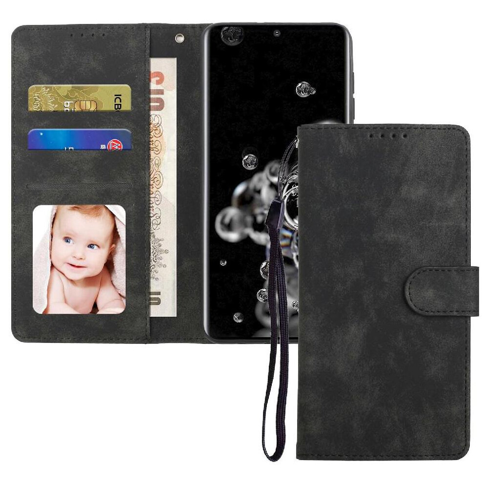 (Black) Flip Case For Samsung Galaxy S20 Ultra Premium Flip Shockproof Wallet Black 764549413010