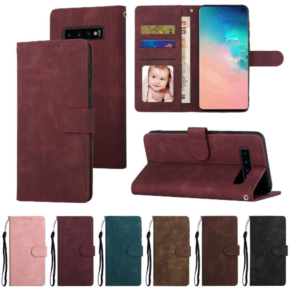 (Red) Flip Case For Samsung Galaxy S10 Wallet Shockproof Flip Premium Red 764549413393