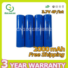 Golooloo 4pcs/lot 2000mAh 3.7V oplaadbare batterij bateria 18650 li-i