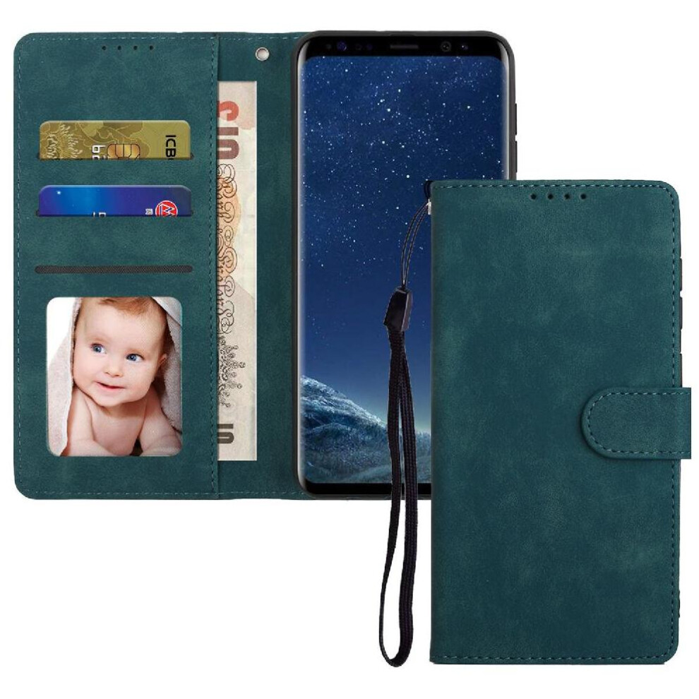 (Green) Flip Case For Samsung Galaxy S8 Flip Wallet Shockproof Premium Green 764549413645