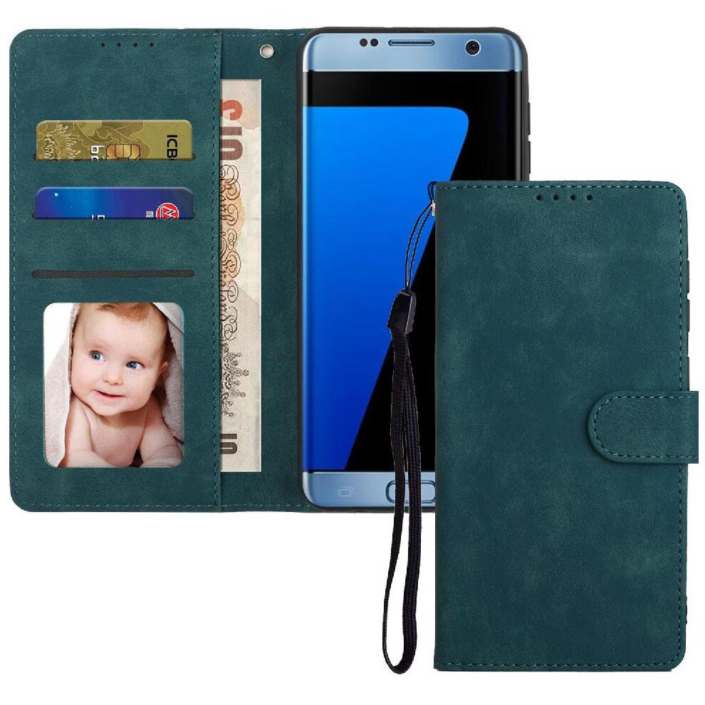 (Green) Flip Case For Samsung Galaxy S7 Edge Shockproof Premium Flip Wallet Green 764549413706