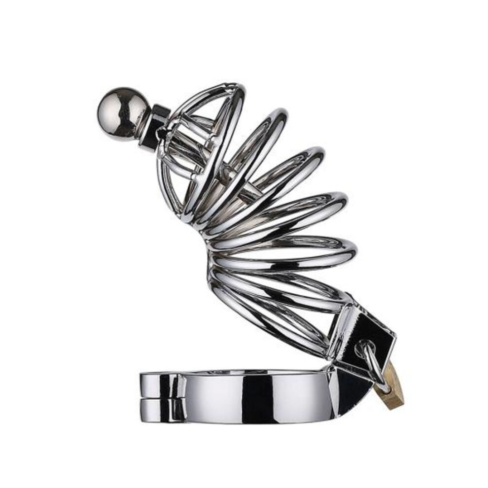 (45mm) Metal Penis Massager Cock Ring Toys Sexualeed Chastity Lock Cage Body