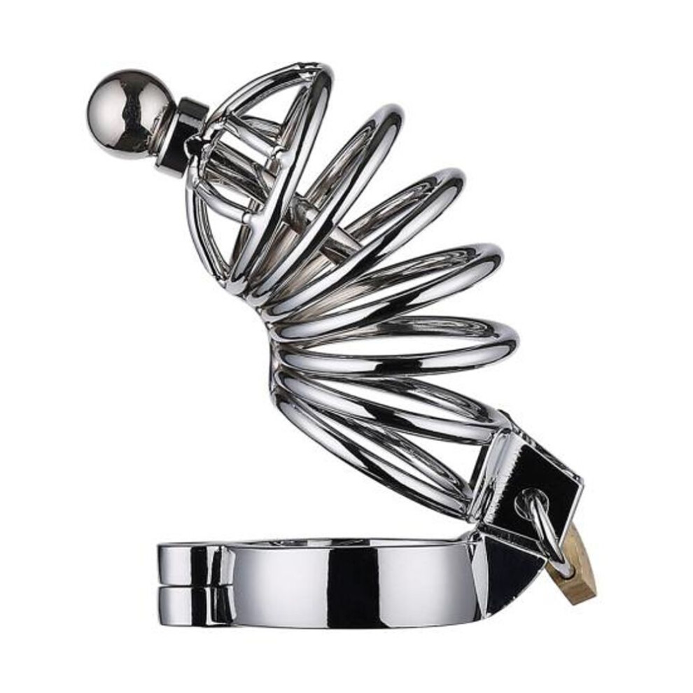 (50mm) Metal Penis Massager Cock Ring Toys Sexualeed Chastity Lock Cage Body