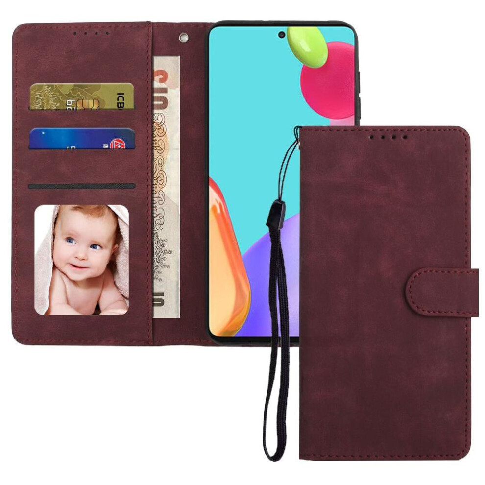 (Red) Flip Case For Samsung Galaxy A73 5G Flip Shockproof Premium Wallet Red 764549414239