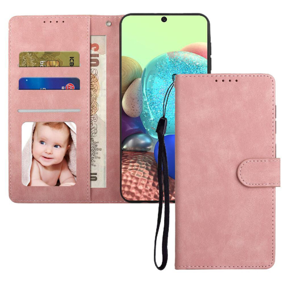 (Pink) Flip Case For Samsung Galaxy A51 5G Shockproof Flip Wallet Premium Pink 764549414581
