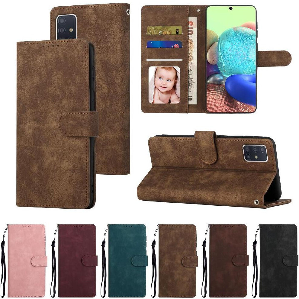 (Brown) Flip Case For Samsung Galaxy A51 5G Shockproof Flip Wallet Premium Brown 764549414628