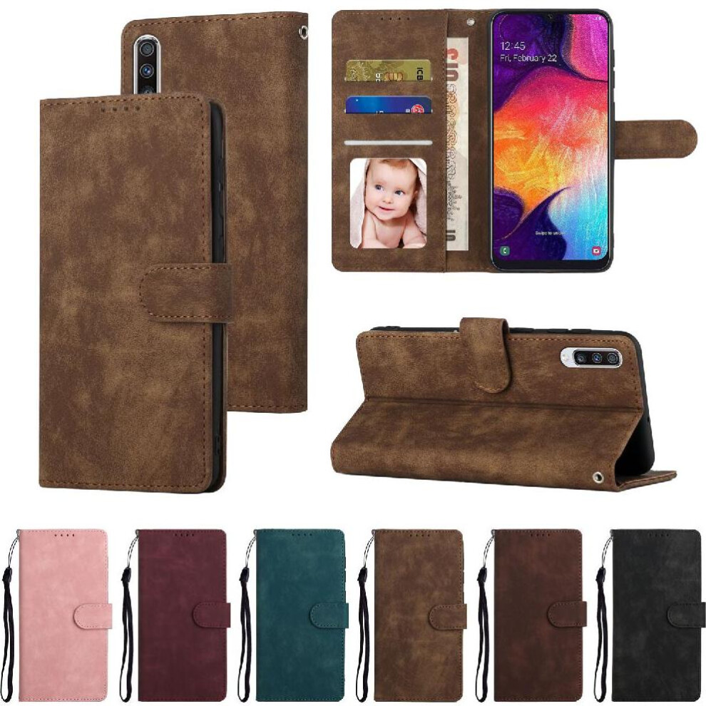 (Brown) Flip Case For Samsung Galaxy A50s/A30s Shockproof Flip Wallet Premium Brown 764549414680