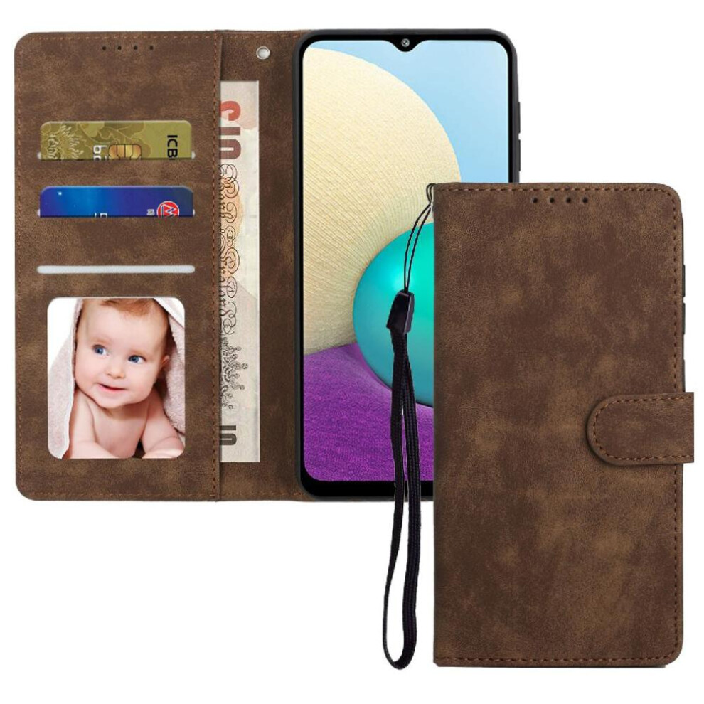 (Brown) Flip Case For Samsung Galaxy A42 5G Wallet Premium Shockproof Flip Brown 764549414802