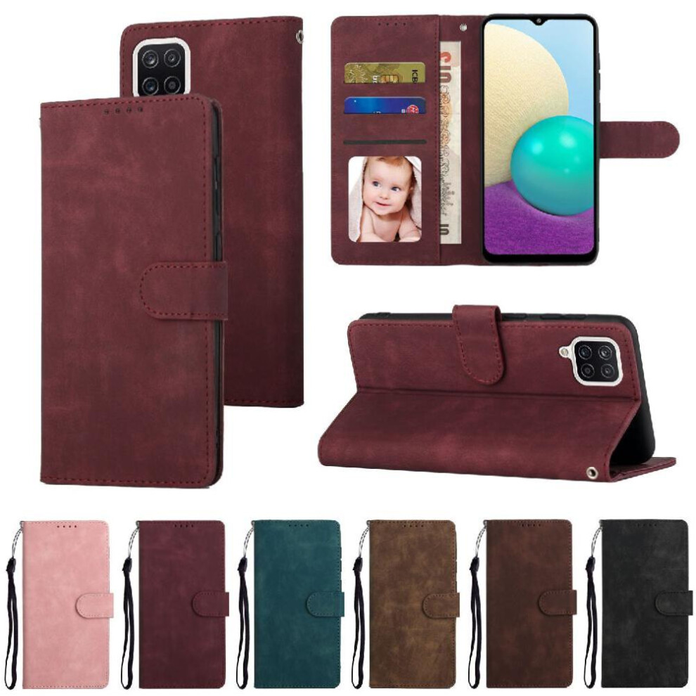 (Red) Flip Case For Samsung Galaxy A42 5G Wallet Premium Shockproof Flip Red 764549414772