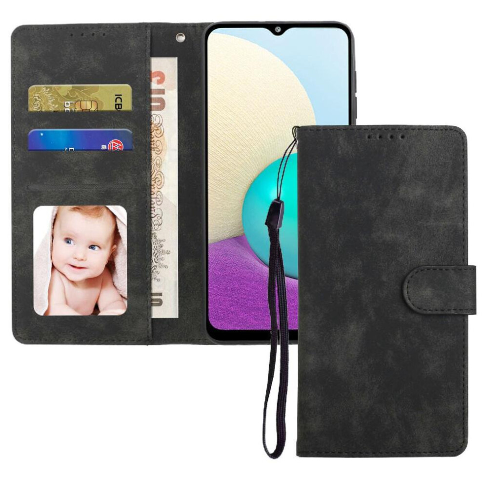 (Black) Flip Case For Samsung Galaxy A42 5G Wallet Premium Shockproof Flip Black 764549414758