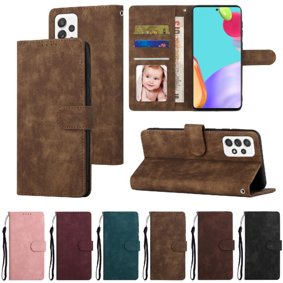 (Brown) Flip Case For Samsung Galaxy A32 4G Flip Shockproof Premium Wallet Brown 764549414987