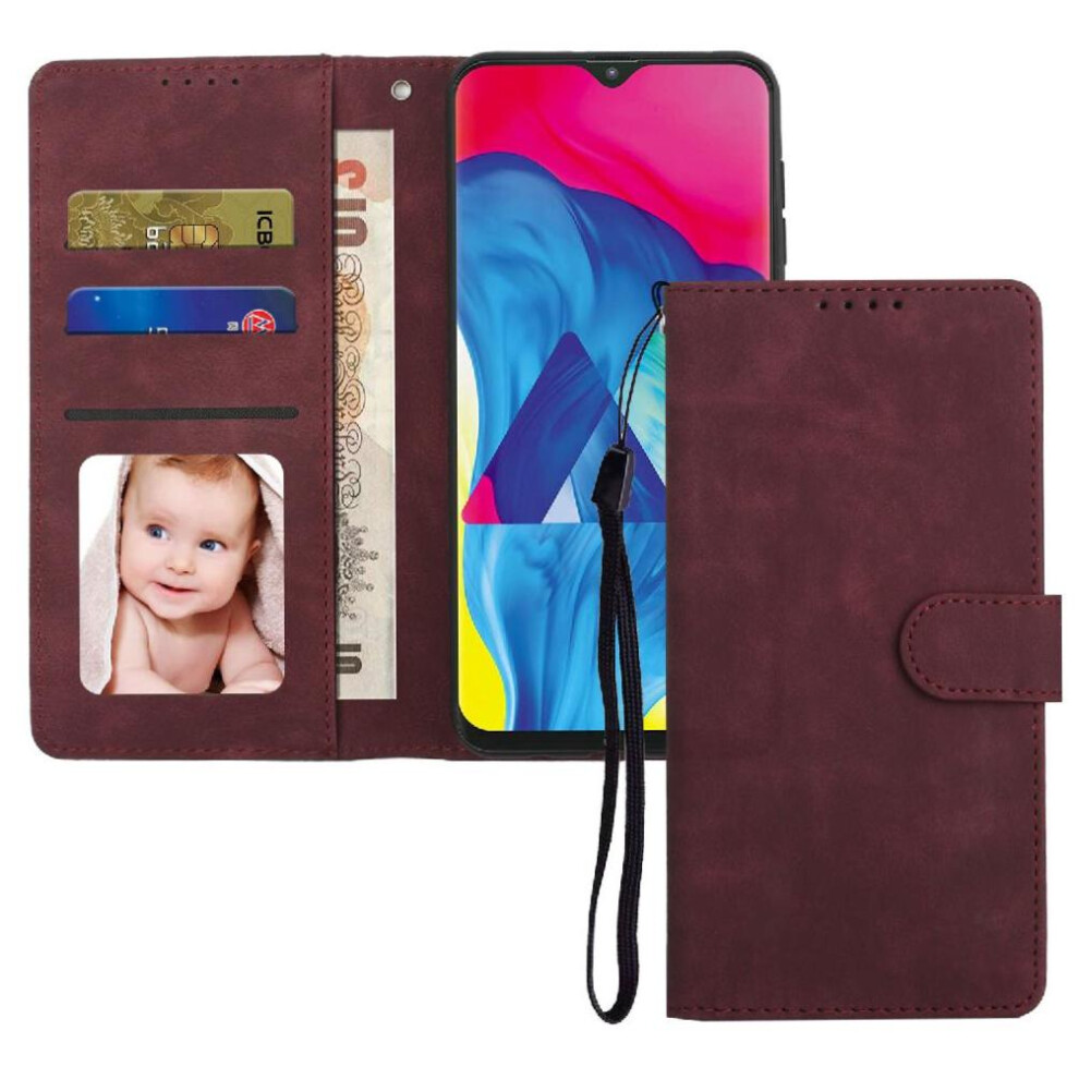 (Red) Flip Case For Samsung Galaxy A20 Premium Flip Shockproof Wallet Red 764549415373