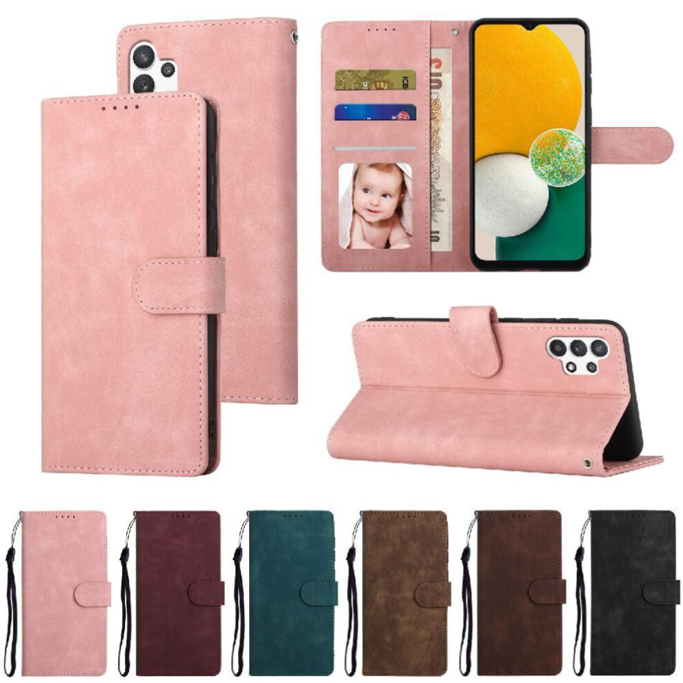 (Pink) Flip Case For Samsung Galaxy A13 4G Shockproof Wallet Flip Premium Pink 764549415601