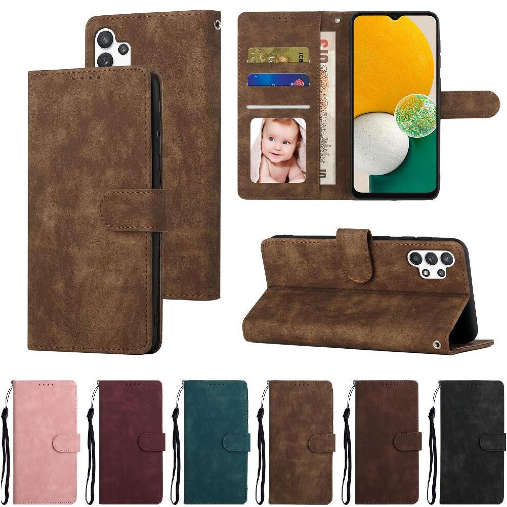 (Brown) Flip Case For Samsung Galaxy A13 4G Shockproof Wallet Flip Premium Brown 764549415649