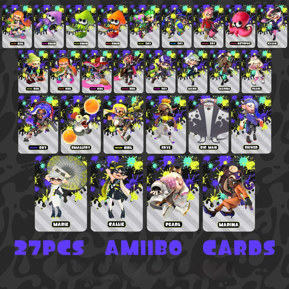 Azip Newest 27Pcs Full Set Mini Amiibo Cards For Splatoon 1 2 3