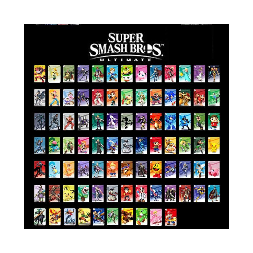 Azip 94Pcs Full Set Super Smash Bros Nfc Tag Mini Cards