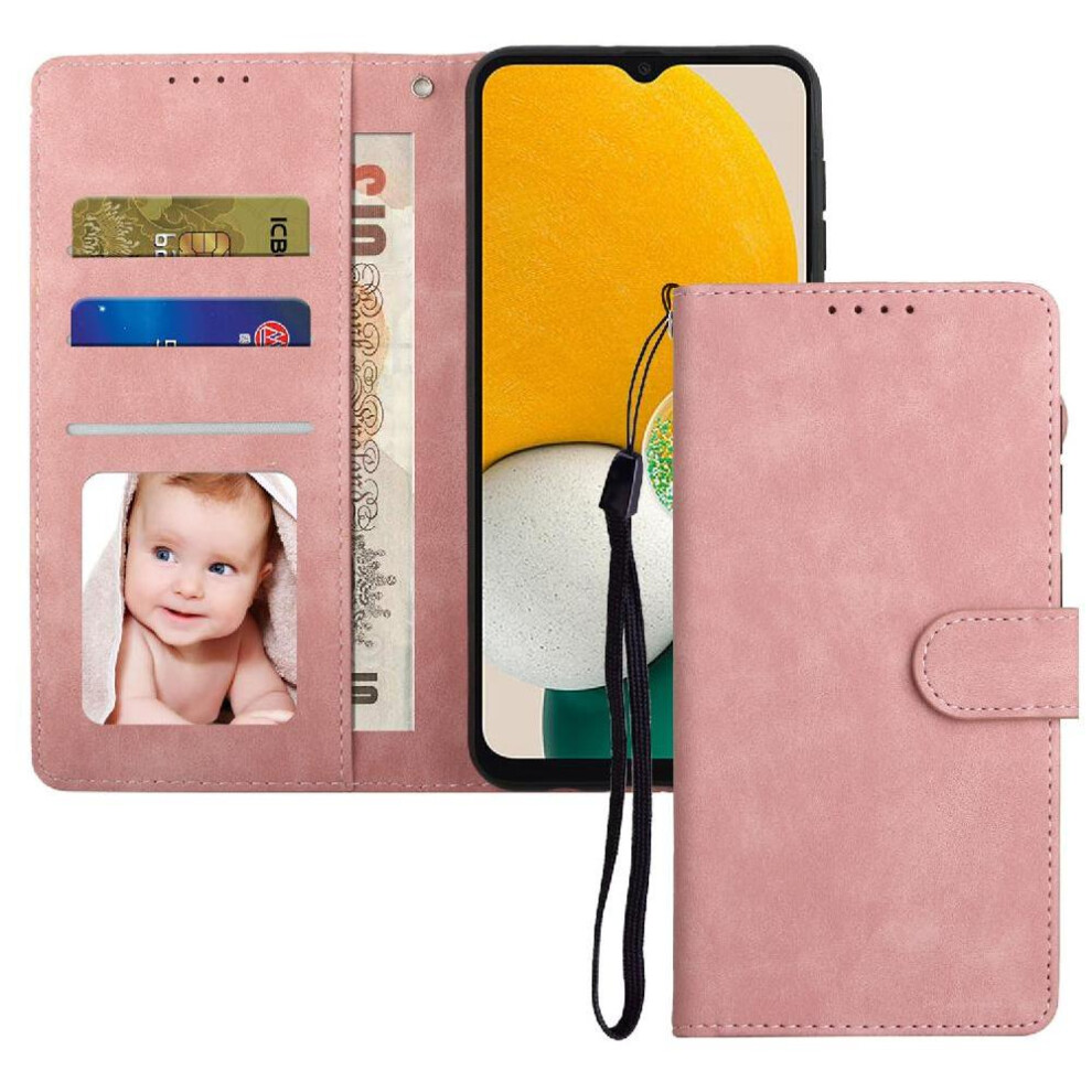 (Pink) Flip Case For Samsung Galaxy A14 4G Shockproof Flip Premium Wallet Pink 764549415427