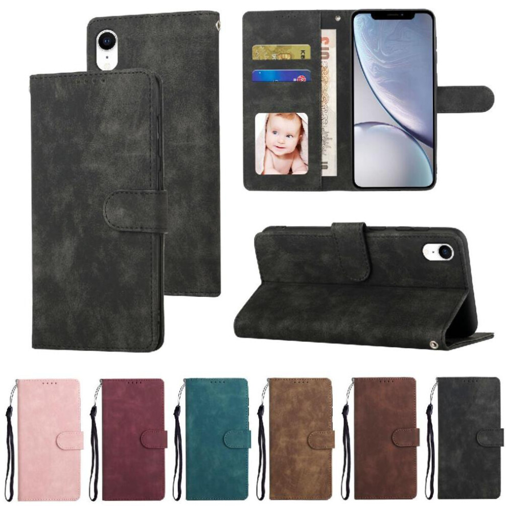 (Black) Flip Case For Iphone Xr Wallet Shockproof Flip Premium Black 764549415779