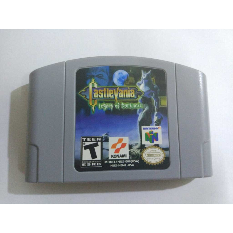 Azip Castlevania Legacy Of Darkness N64 Video Game Card Usa Version