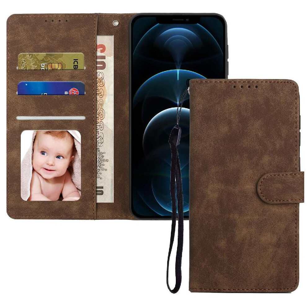 (Brown) Flip Case For Iphone 13 Pro Max Wallet Shockproof Flip Premium Brown 764549416486